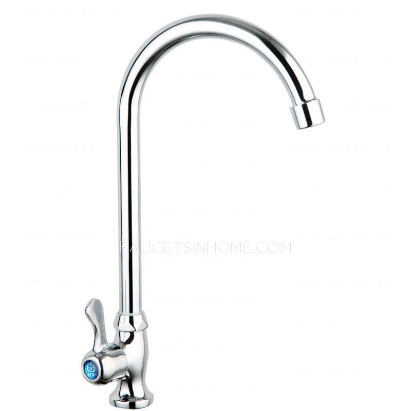 Cheap Tall bent Copper Single Handle Kitchen Sink Faucet