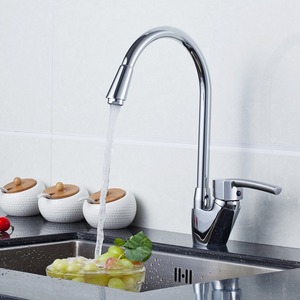 Sleek Copper Rotatable Chrome Kitchen Sink Faucet