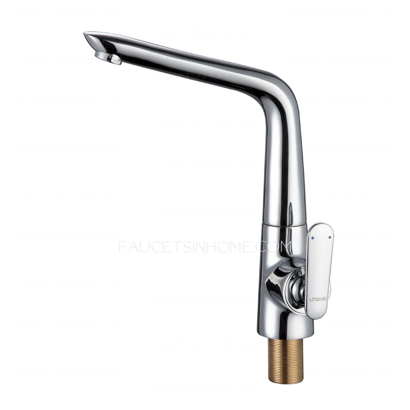 Modern Sleek One Hole Single Handle Kitchen Faucet