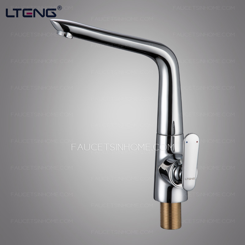 Modern Sleek One Hole Single Handle Kitchen Faucet