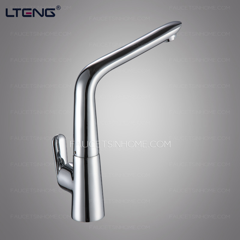 Modern Sleek One Hole Single Handle Kitchen Faucet