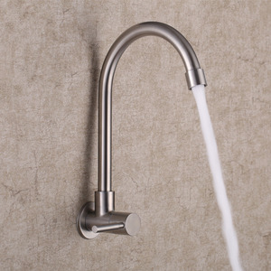 Modern Wall Mount Polished Nickel Rotatable Kitchen Faucet