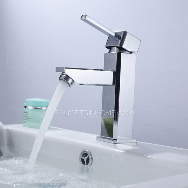 Simple Designed Thick Single Handle Bathroom Sink Faucet