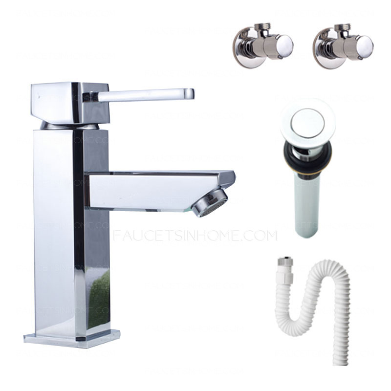 Simple Designed Thick Single Handle Bathroom Sink Faucet