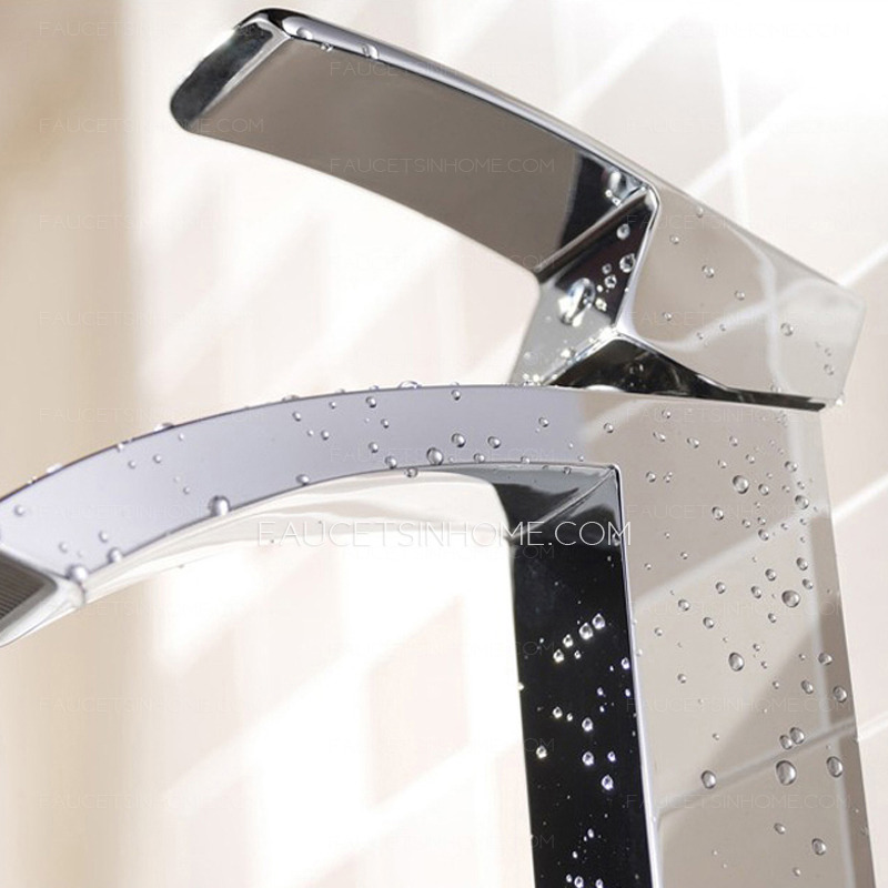 Cool Square Shaped Waterfall Filtering Bathroom Sink Faucet