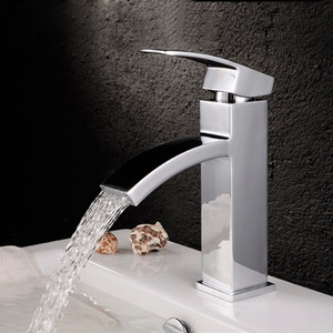 Cool Square Shaped Waterfall Filtering Bathroom Sink Faucet