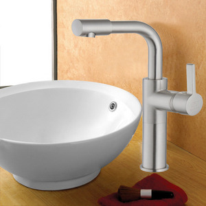 High End Polished Nickel Vessel Mount Bathroom Sink Faucet