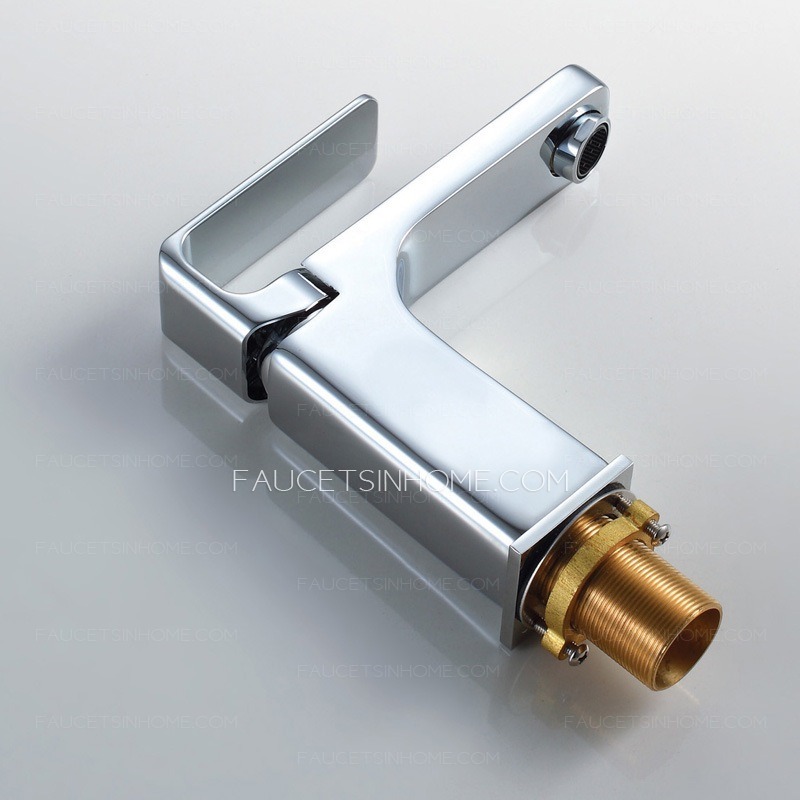 Designed Square Shaped Chrome Sink Faucet For Bathroom