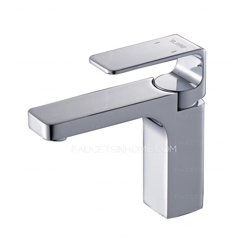 Designed Square Shaped Chrome Sink Faucet For Bathroom