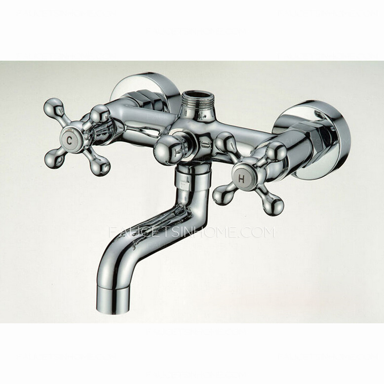 Vintage Two Cross Handle Wall Mount Bidet Faucet