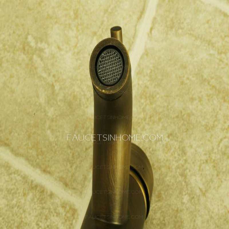 Simple Tall Vessel Mount Brass Bathroom Sink Faucet