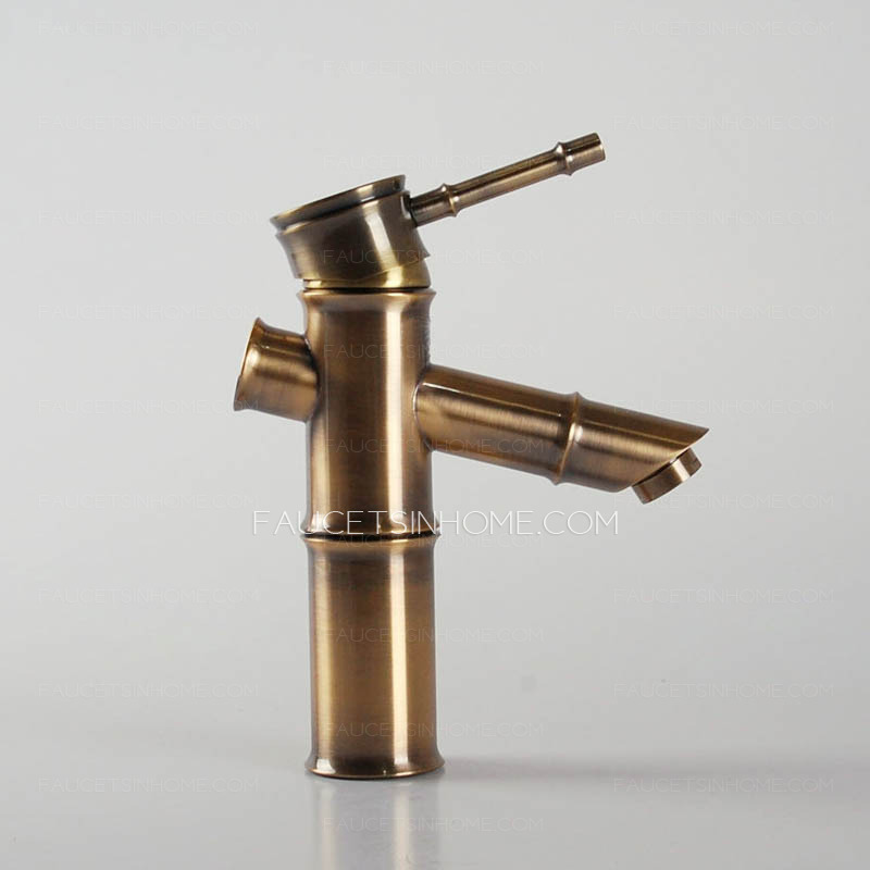 Antique Bronze Bamboo Shaped Bathroom Sink Faucet