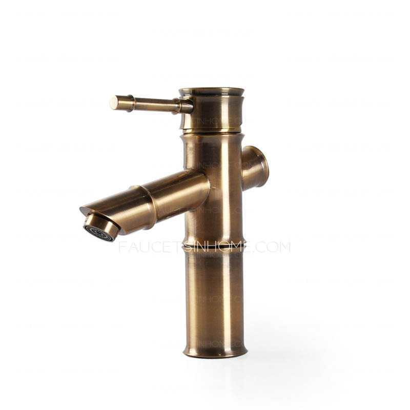 Antique Bronze Bamboo Shaped Bathroom Sink Faucet
