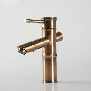 Antique Bronze Bamboo Shaped Bathroom Sink Faucet