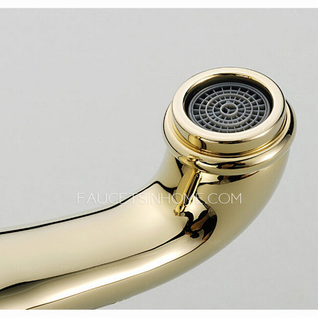 Antique Gold Polished Brass Single Handle Bathroom Faucet