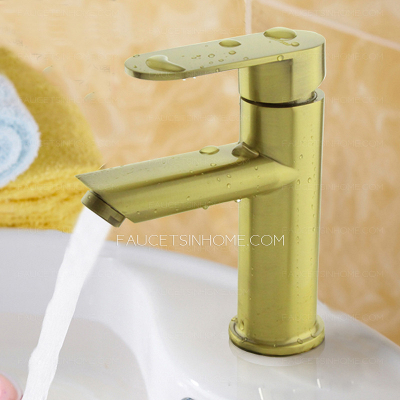 Discount Golden Polished Brass Sink Faucet For Bathroom