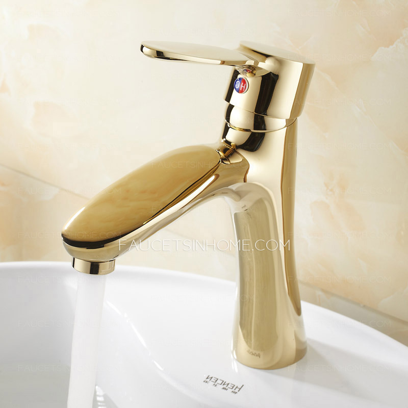 Cheap Antique Gold Copper Bathroom Sink Faucet