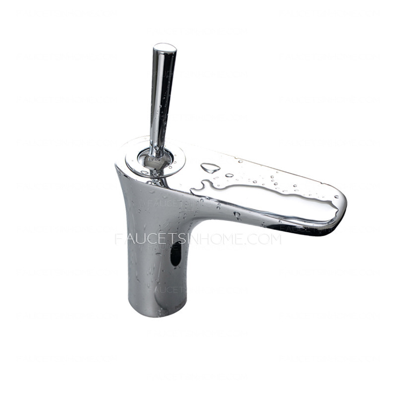 Modern Designed Silver Deck Mount Bathroom Sink Faucet