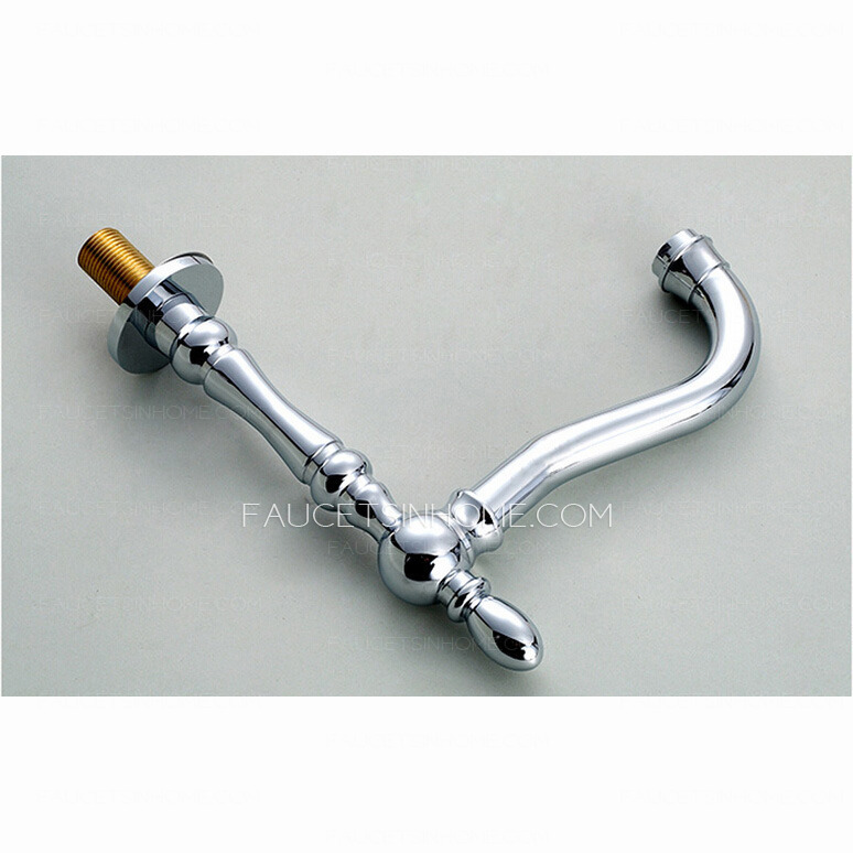 Vintage Three Hole Silver Floral Handle Bathroom Faucet