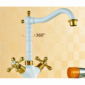 Discount Vintage White Painting Rotatable Bathroom Basin Faucet