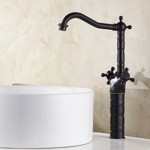 Vintage Oil Rubbed Bronze Black Bathroom Basin Faucet