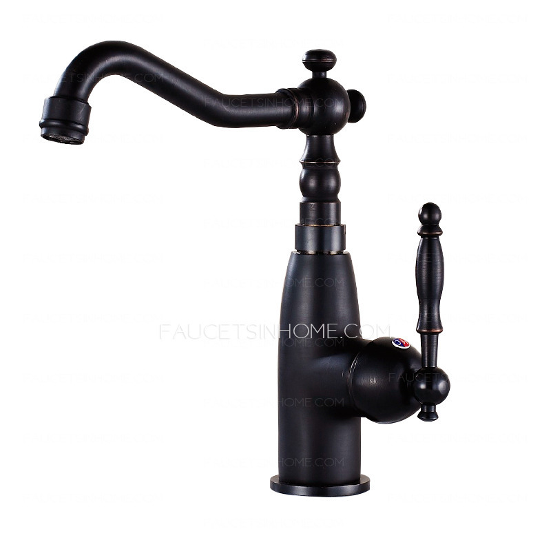 Vintage Antique Bronze Black Rotatable Bathroom Basin Faucet