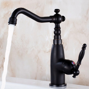 Vintage Antique Bronze Black Rotatable Bathroom Basin Faucet