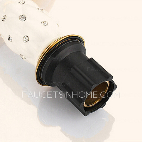 Luxury Single Diamand Handle Porcelain Bathroom Sink Faucet