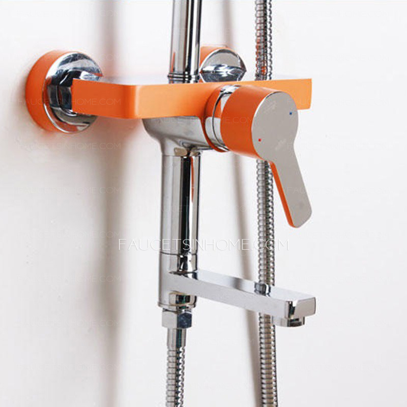 High End Orange Bluetooth Music Copper Shower Faucet