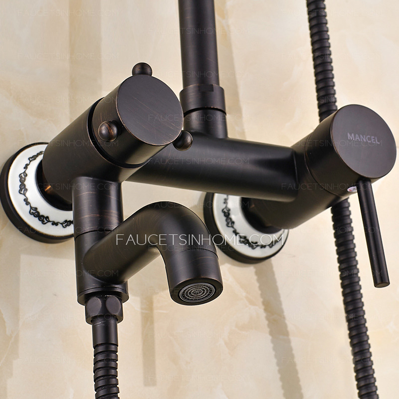 Antique Black Oil Rubbed Bronze Shower Faucet System