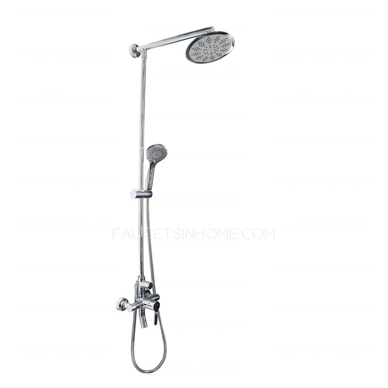 Modern Silver Third Gear Outdoor Shower Faucet System 