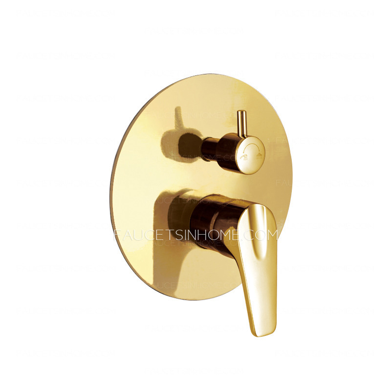 Antique Polished Brass Concealed Wall Mount Shower Faucet