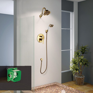 Antique Polished Brass Concealed Wall Mount Shower Faucet