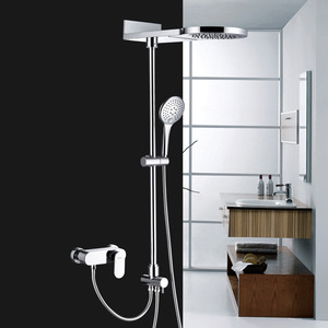 Modern Waterfall Top Split Type Copper Shower Faucet System