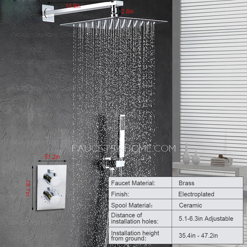 Modern 10.5inch Pressurized Slim Top Shower Faucet Concealed