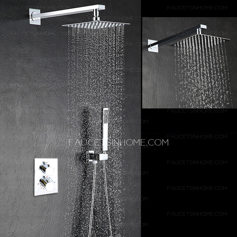 Modern 10.5inch Pressurized Slim Top Shower Faucet Concealed