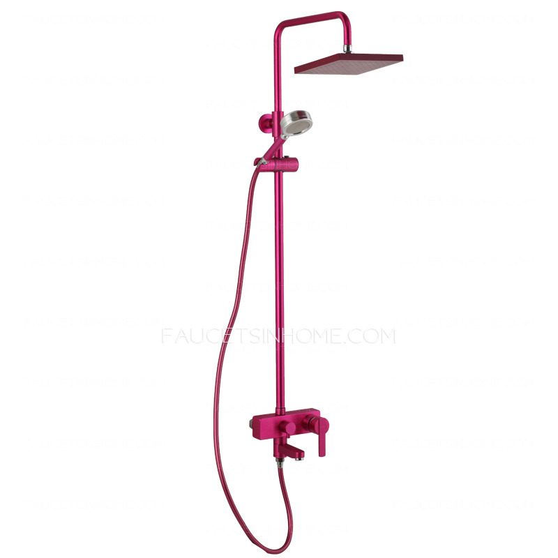 Fashion Rose Red Brushed Copper Shower Faucet System