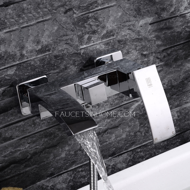 Designed Waterfall Wall Mount Bathtub Faucet For Bathroom