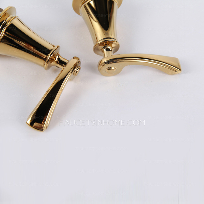 Antique Golden Split Type Five Set Copper Bathtub Faucet