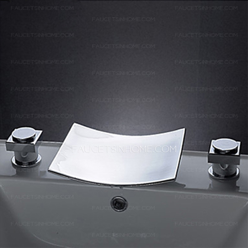 Modern Arc Waterfall Spray Three Set Bathtub Faucet