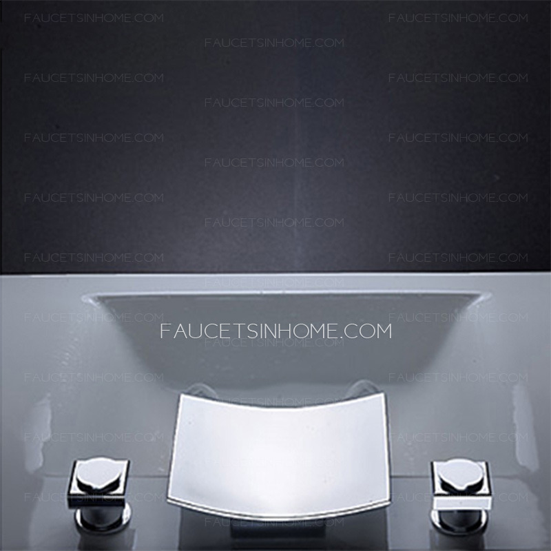 Modern Arc Waterfall Spray Three Set Bathtub Faucet