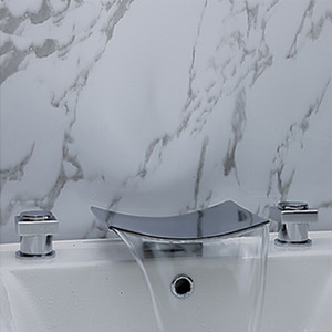 Modern Arc Waterfall Spray Three Set Bathtub Faucet