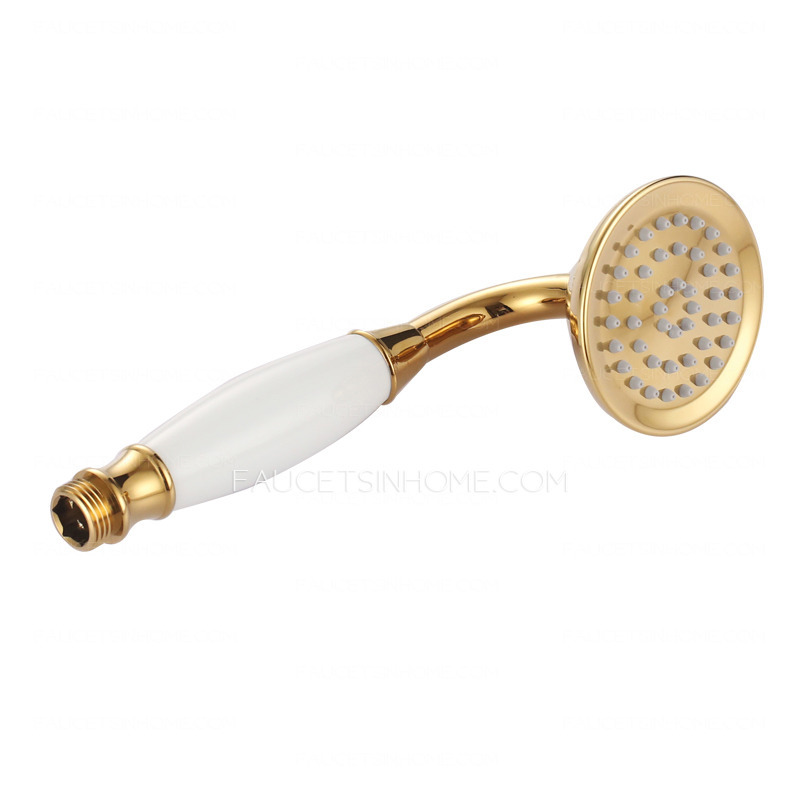 Antique Polished Brass Pocelain Decoration Bathtub Shower Faucet