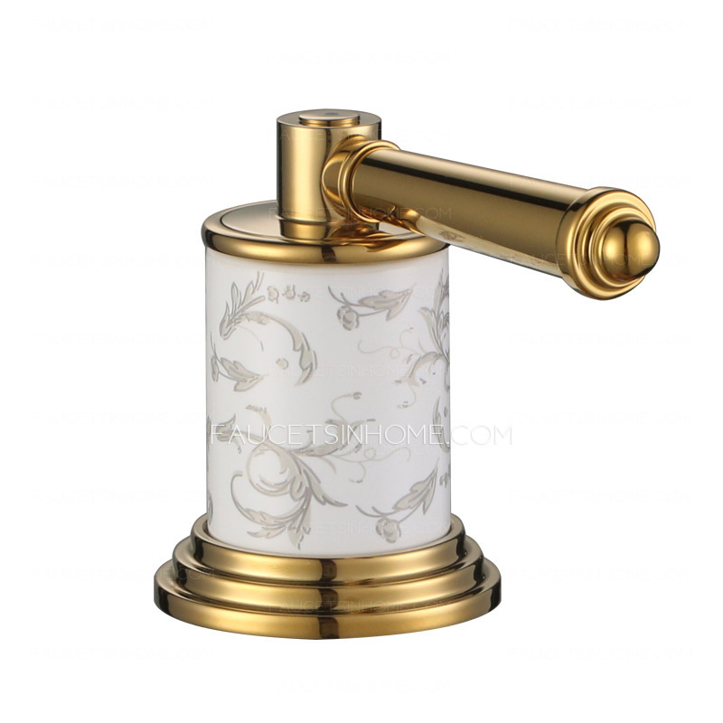 Antique Polished Brass Pocelain Decoration Bathtub Shower Faucet