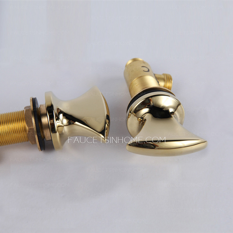 Designed Gold Swan Neck Sidespray Bathtub Shower Faucet