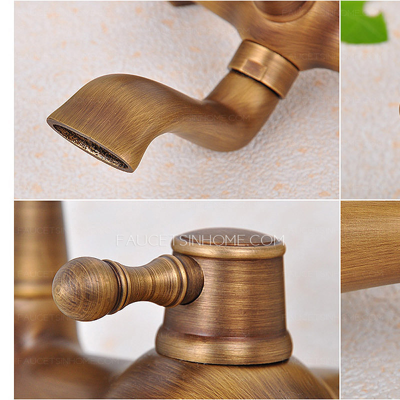 Vintage Gold Classical Style Freestanding Bathtub Shower Faucet 