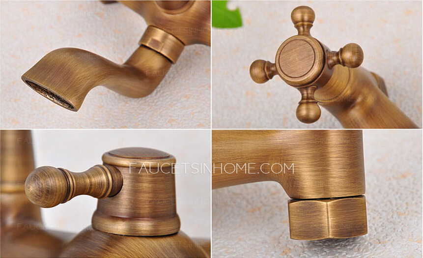 Vintage Gold Classical Style Freestanding Bathtub Shower Faucet 