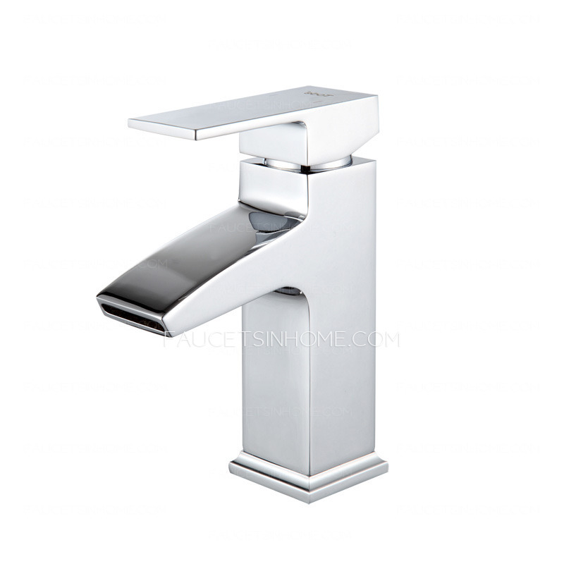 Modern Square Shaped Waterfall Single Handle Bathroom Faucet