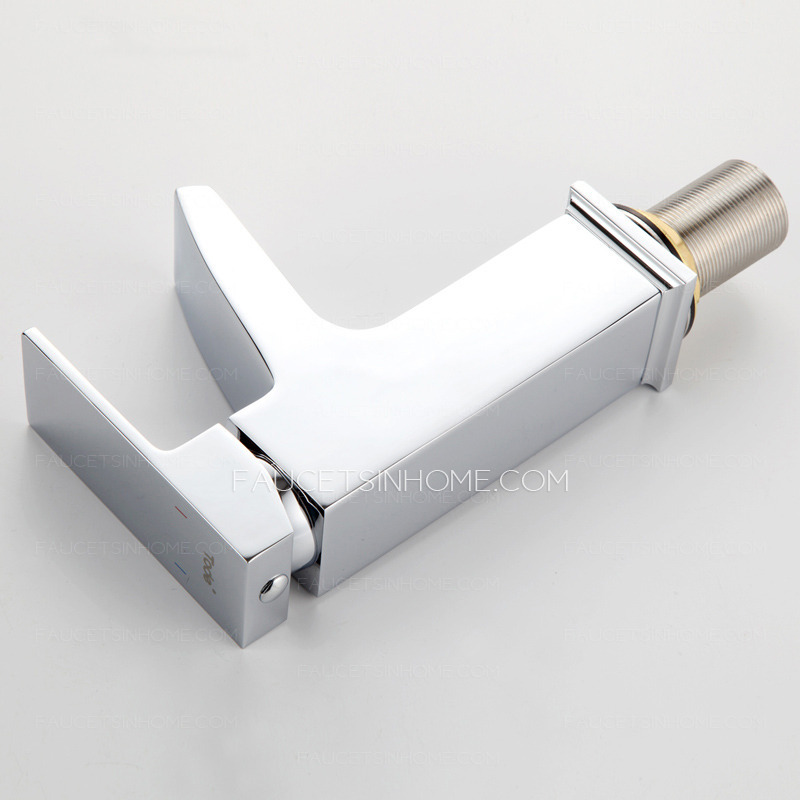 Modern Square Shaped Waterfall Single Handle Bathroom Faucet