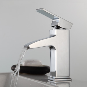 Modern Square Shaped Waterfall Single Handle Bathroom Faucet